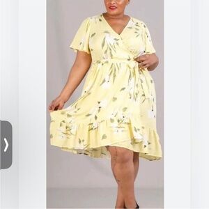 RACHEL Rachel Roy Yellow Floral High Low Dress